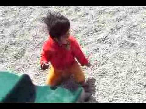 deetya playing at beach