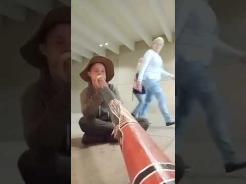 Meditation Sound Journey On Self Made Yidaki Key Of F In The CONCRETE Hallway Outside Of QLD Museum