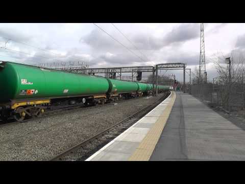 (HD) Colas Rails 66847 Arrives Into Crewe Working 6S96 Sinfin - Grangemouth BP Tanks - 4/4/13