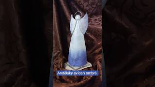 Anděl - skleněný svícen