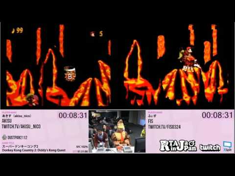 Donkey Kong Country 2. Akisu vs Fis.  RTA In Japan Marathon 2016