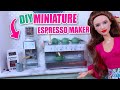 DIY Make Your Own Miniature ESPRESSO MAKER COFFEE GRINDER For Your Dollhouse Step By Step