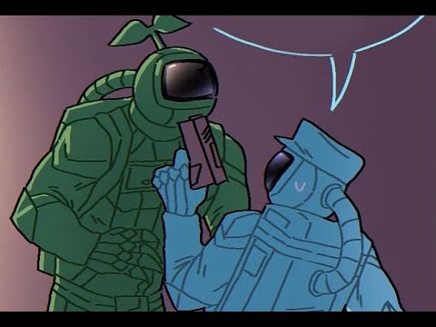 Green and Cyan "Getting Along" - Among Us Webcomic Dub