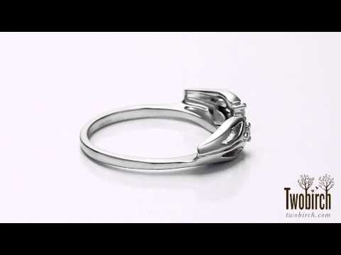 0.04 ct. Leaf Cut out Ring Wrap - TwoBirch TB-WRAP-0039-WG-A