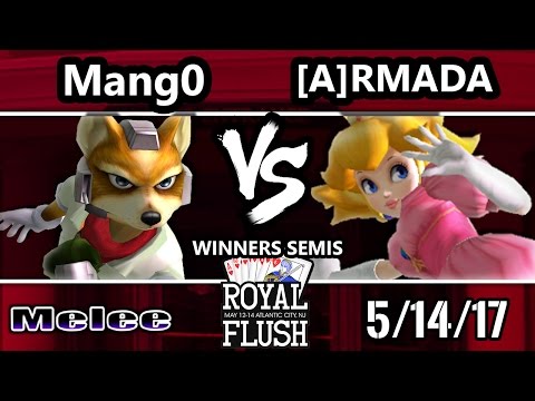 Royal Flush SSBM - [A] Armada (Peach) Vs. C9 Mango (Falco) Smash Melee Winners Semis