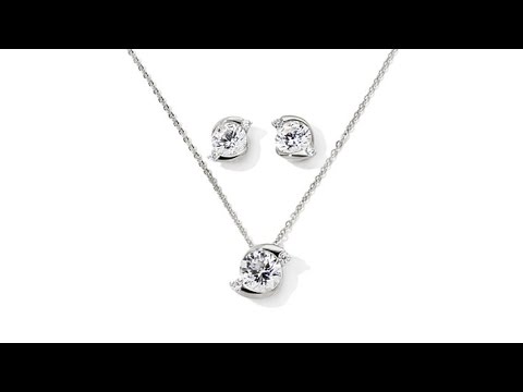 Anhänger, Kette und Ohrstecker mit 4,39 ct Absolute