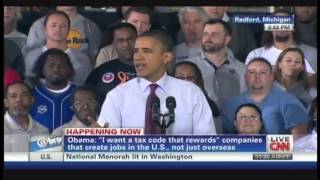 preview picture of video 'President Obama Daimler Detroit Diesel Plant Redford Michigan (December 10, 2012)'