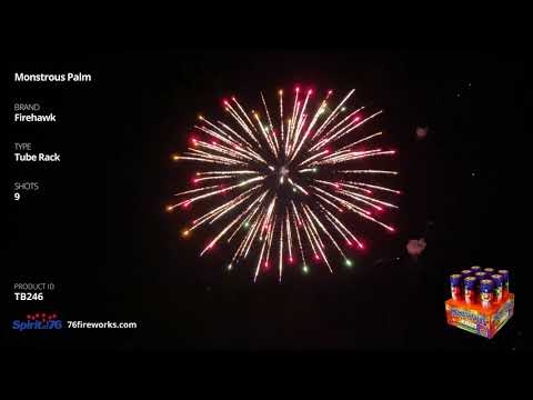 TB246 Monstrous Palm - 9 shot Tube Rack Firework - Firehawk