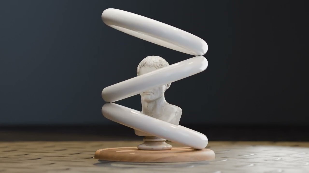 Optical Illusion Statue Animation 3D Model
