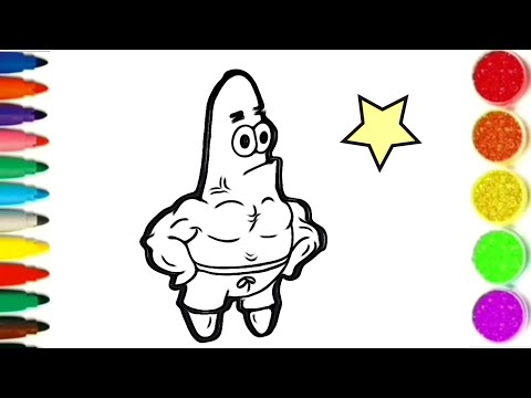 Comment dessiner et colorier un Patrick musclé bob l'éponge/ how To draw for kids #TT63