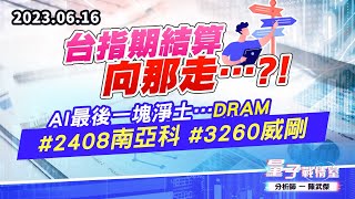 【量子戰情室】#陳武傑 0616 台指期結算向那走…?!	AI最後一塊淨土…DRAM#2408南亞科#3260威剛 (圖)