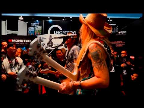 Gary Hoey and Lita Ford NAMM performance BTB PRODUCTIONS