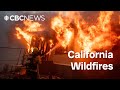 Overnight L.A. wildfire footage shows cars abandoned, homes destroyed.mp4