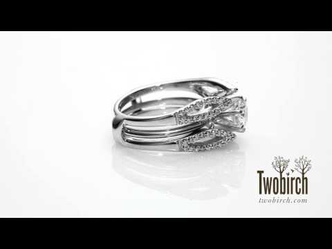 0.34 ct. Cathedral Infinity Ring Guard Enhancer - TwoBirch  TB-GUARD-0159-WG-F