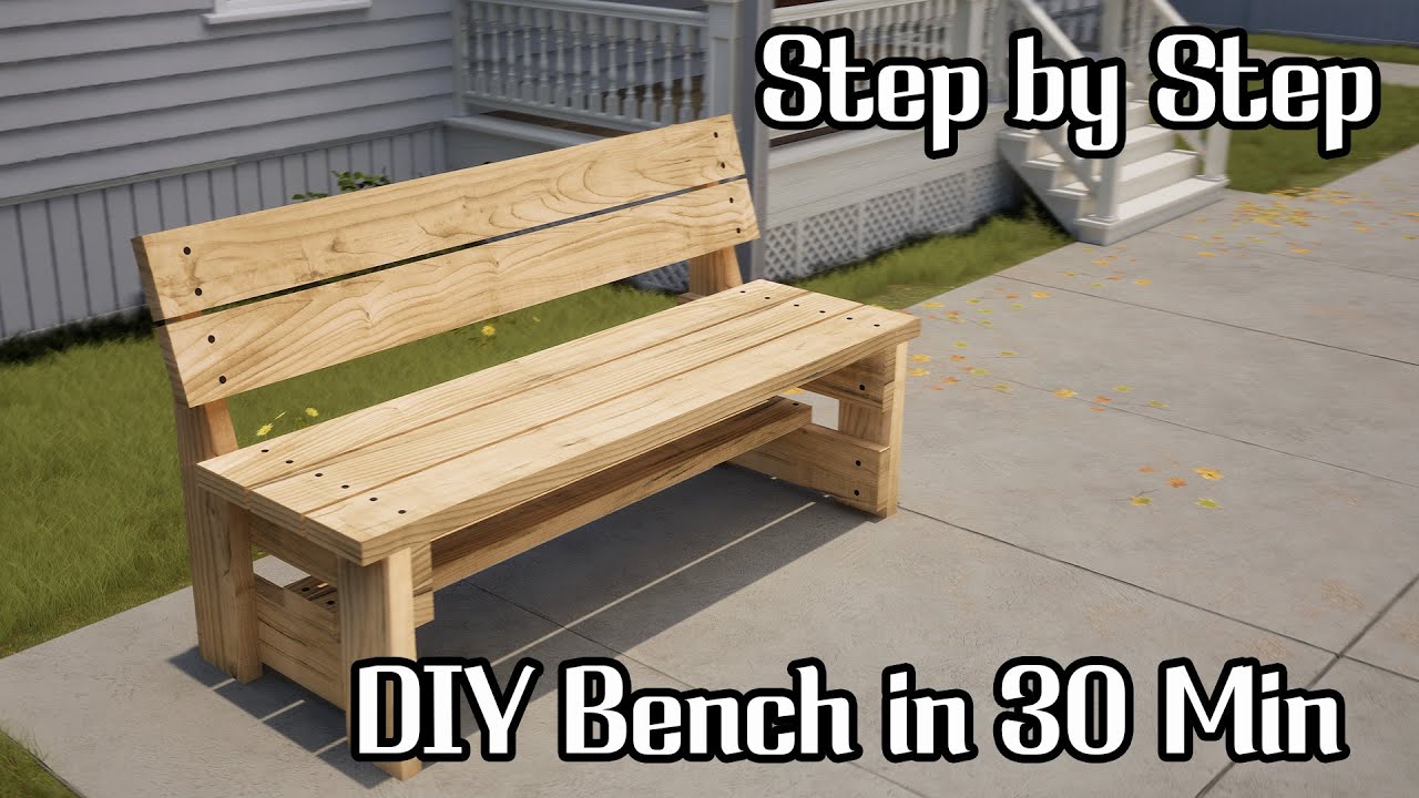 DIY Bench — Build It in 30 Min mm + inch
