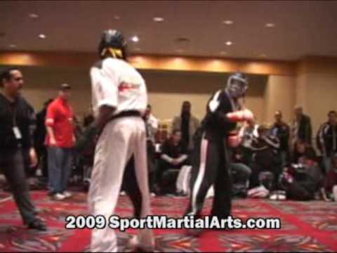 Ryan McGriff v Willie Marshall - Men's team sparring - 2009 Amerikick Internationals.