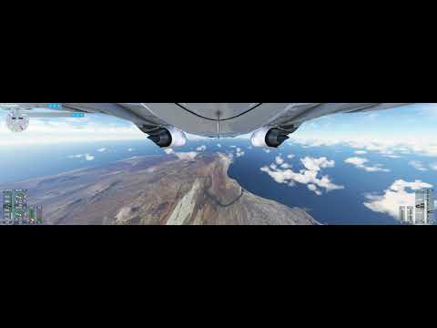 Aterragem no aeroporto da Praia (Aeroporto Internacional Nelson Mandela) da Ilha de Santiago em Cabo Verde