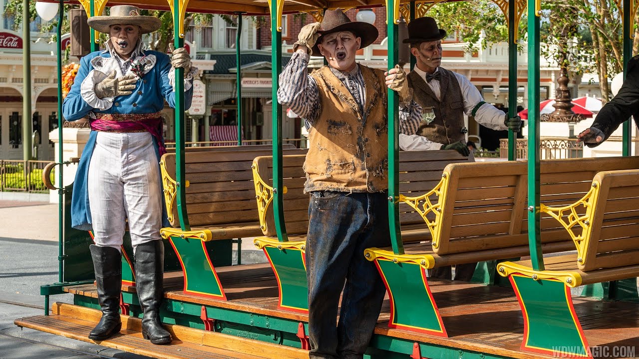 Cadaver Dans on Main Street U.S.A. trolley