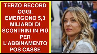 TERZO RECORD OGGI. EMERGONO 5,3 MILIARDI DI SCONTRINI IN PIÙ PER L'ABBINAMENTO POS CASSE