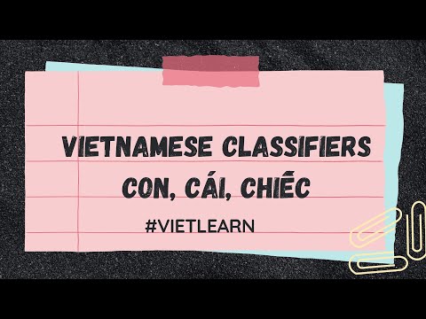 Vietnamese Guide:How to Use Vietnamese Classifiers Correctly:Con, Cái, Chiếc