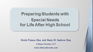 Preparing Students with Special Needs for Life After High School