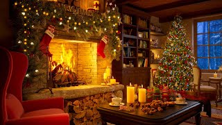 🔥 Relaxing Fireplace with Christmas Music 🔥 Fireplace with Burning Logs & Fire Sounds