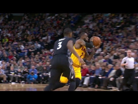 LeBron passes the ball through Wiggins's legs | Cavs vs Timberwolves | 2/14/17