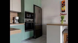 Современная угловая бело-зелёная кухня Проект 75 фото 6