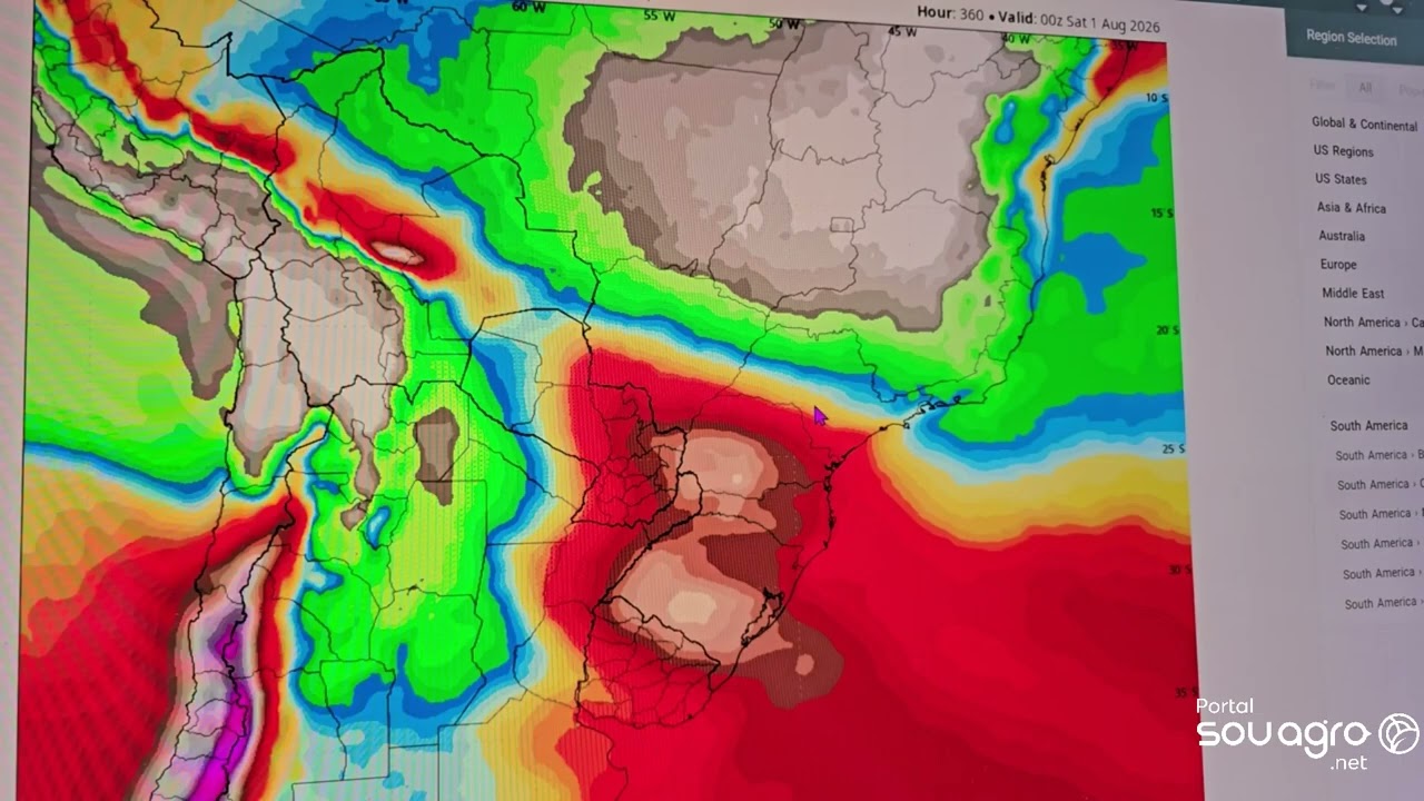 Chuva ganha força no sul do Brasil