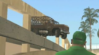 Barracks OL got stuck on the bridge funny glitch in GTA: San Andreas
