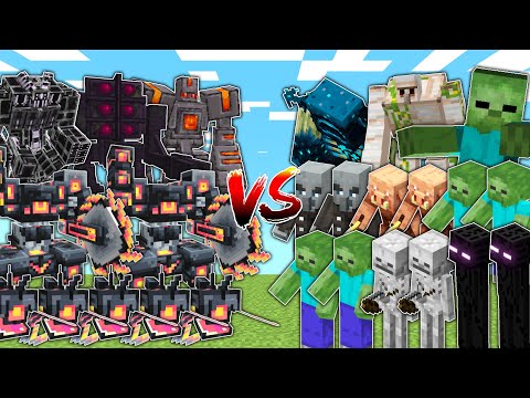 AI ROBOT INVASION vs MINECRAFT in Mob Battle