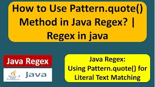 How to use quote method of Pattern class? | Regex in java