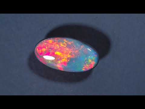 Dazzling 1.03ct solid semi black opal from Lightning Ridge, NSW, Australia