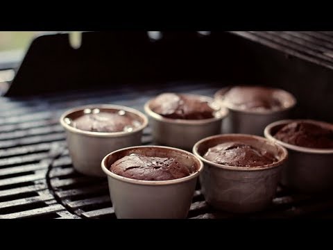 BBQ Hot Chocolate Pudding Amaretto Cherries & Vanilla Cream