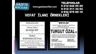 * 0212.286.60.10 * Hürriyet Vefat ilanı, www.gazeteseriilan.com