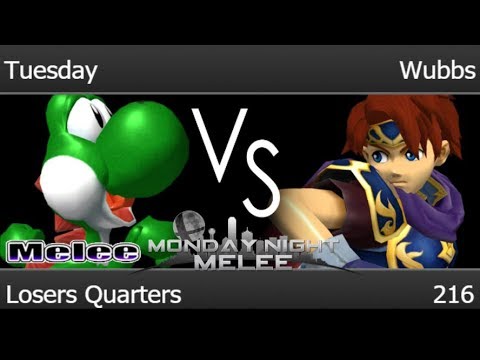 MNM 216 - Tuesday (Yoshi, GnW) vs Wubbs (Roy, Peach) Losers Quarters - Melee