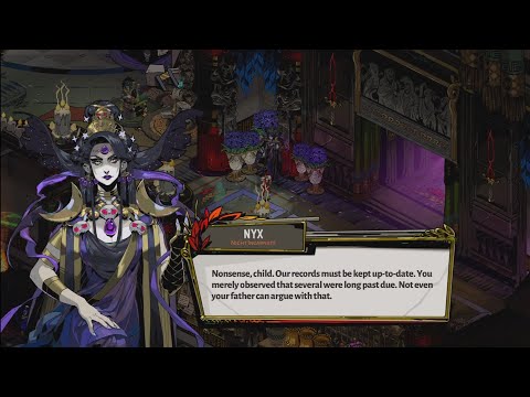 Zagreus thanks Nyx for helping him with the administrative chamber - Hades