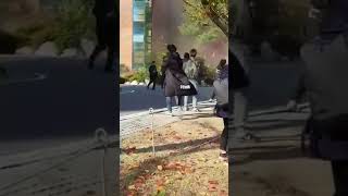 포항 지진에 한동대 외벽 '와르르'...전교생 운동장 대피