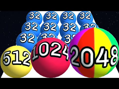 Run Merge Balls Race - Ball Run 2048 Max Level - Mobile Game -8-64-128-256-512-1024- 2048