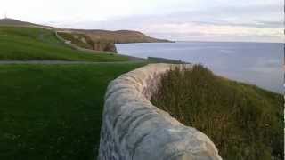 Lerwick Shetland Islands.  Evening sunset looking south over Lerwick from Knab point.