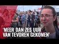 Reizigers staan urenlang in de rij voor hun vlucht