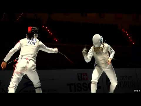 2019 225 T04 02 F F Individual Juniors Torun POL WCH PODIUM FAVARETTO ITA vs PARK KOR