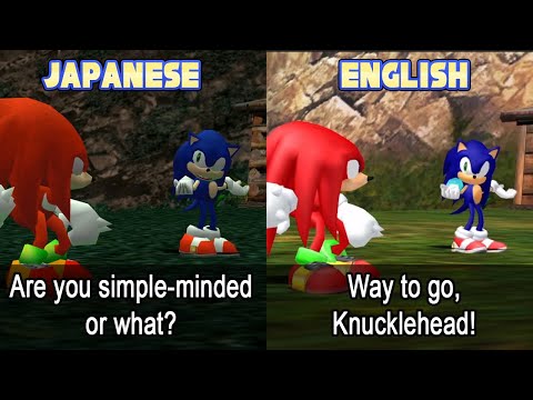 Japanese and English Sonic comparison