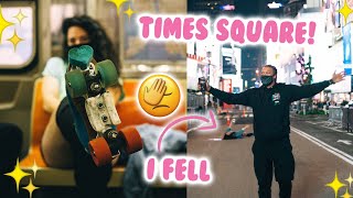 Roller Skating in Times Square During Quarantine
