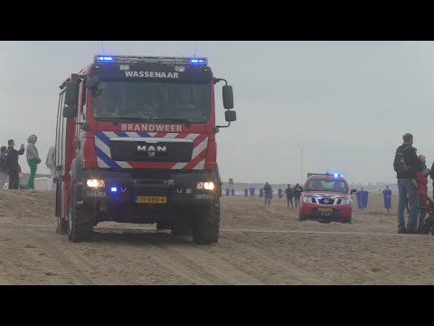 Brandweer Wassenaar 15 5540 en Katwijk 16 1709 met spoed naar demo tijdens SAR Katwijk