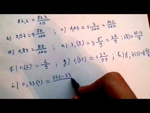 Transformarea fractiilor zecimale finite sau periodice in ordinare