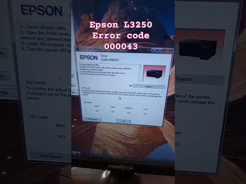 Epson L3250Error code 000043 #epsonprinter