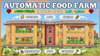 Minecraft: OP Automatic Food Farm - 1500 Per Hour | Bedrock - Java [Hardcore - Tutorial]