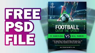 How to Design a Poster in Photoshop | PSD file | Real Madrid vs Barcelona