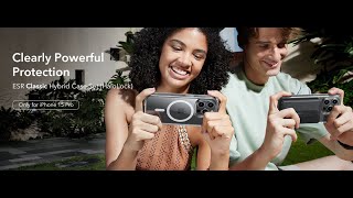 ESR Classic Hybrid iPhone 17 Hoesje MagSafe Back Cover Frosted Zwart video